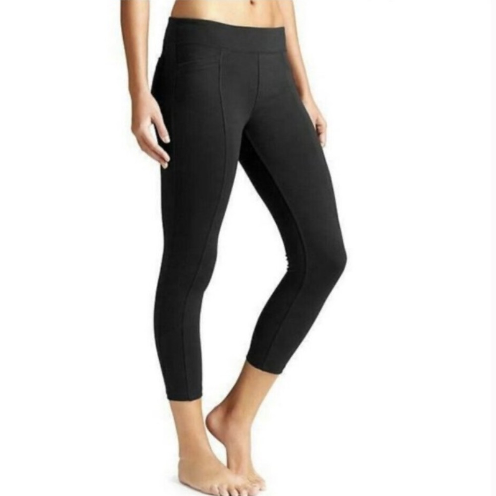 Athleta Black Metro Crop Capri Leggings Size XL